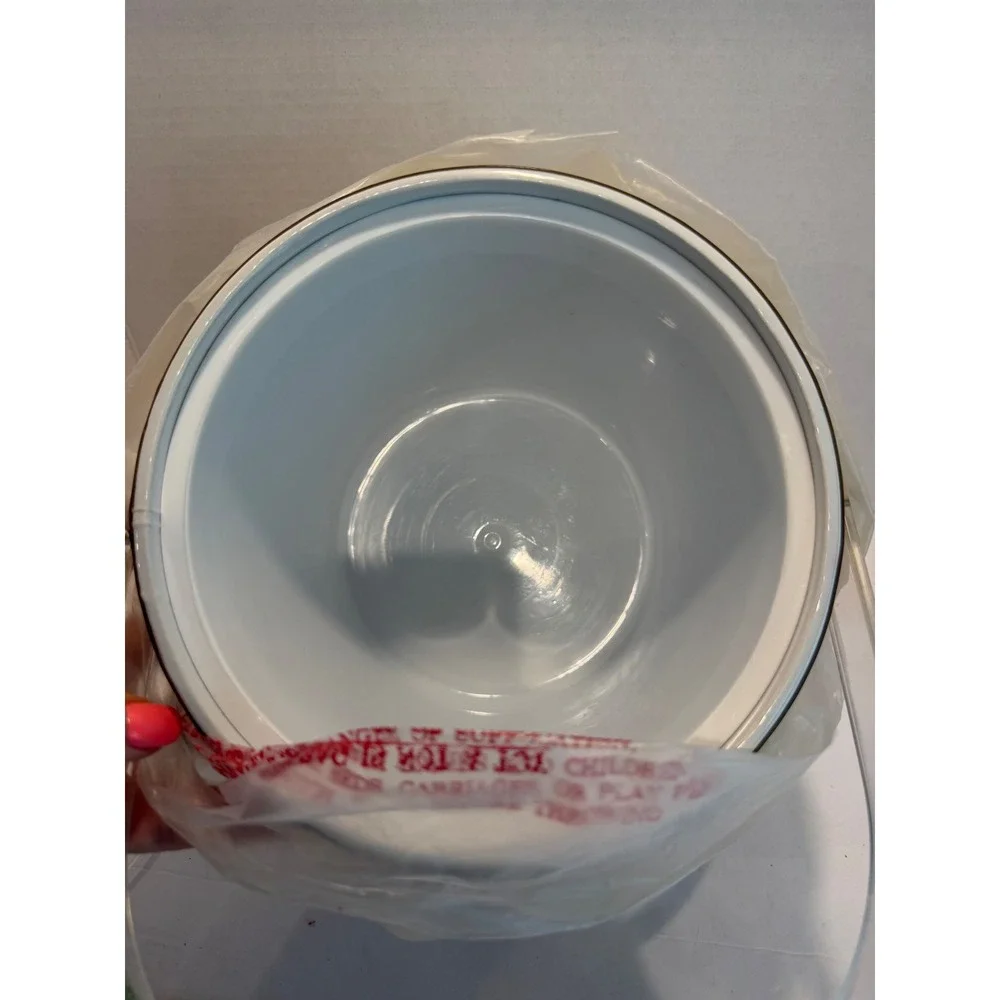 Culver Ice Bucket 3 Qt 080 Brushed Gold Acrylic Handle Vintage Barware NOS